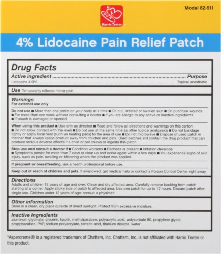 Harris Teeter™ Lidocaine Flexible Pain Relief Patch Perspective: back