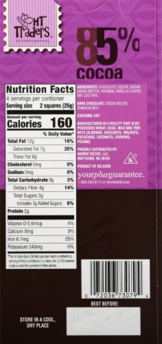 Harris Teeter™ 85% Cocoa Extra Dark Belgian Chocolate Perspective: back