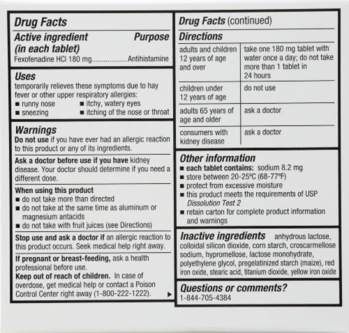 Harris Teeter™ Non-Drowsy Allergy Relief Perspective: back