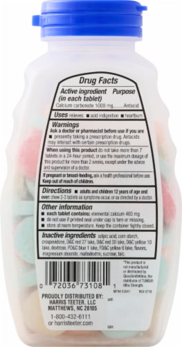 Harris Teeter™ Ultra Strength Assorted Fruit Antacid Perspective: back