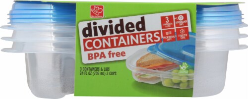 3 X Food Storage Container Freezer Microwave Dishwasher Safe Lids Lunch BPA  FREE, 1 - Harris Teeter