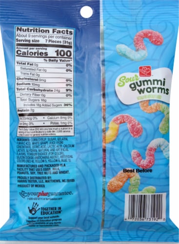 Harris Teeter™ Sour Gummi Worms Candy Perspective: back