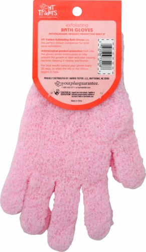 HT Traders™ Antimicrobial Exfoliating Bath Gloves Perspective: back