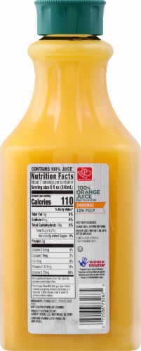 Harris Teeter™ Original Low Pulp 100% Orange Juice Perspective: back