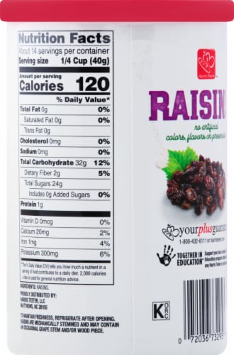 Harris Teeter™ Raisins Perspective: back