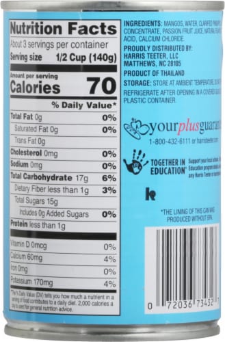 Harris Teeter™ Mango Chunks in 100% Juice Perspective: back