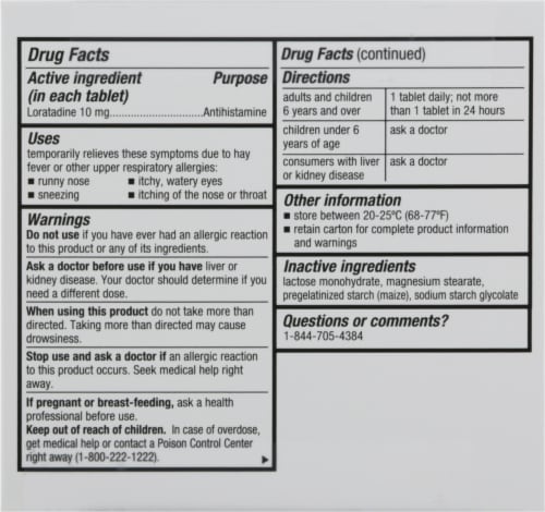 Harris Teeter™ Loratadine Tablets 10mg Perspective: back