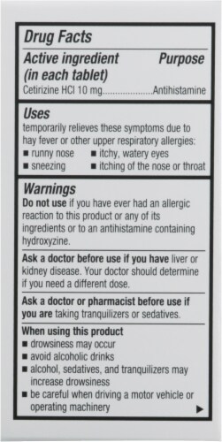 Harris Teeter™ Cetirizine Hydrochloride Tablets 10mg Perspective: back