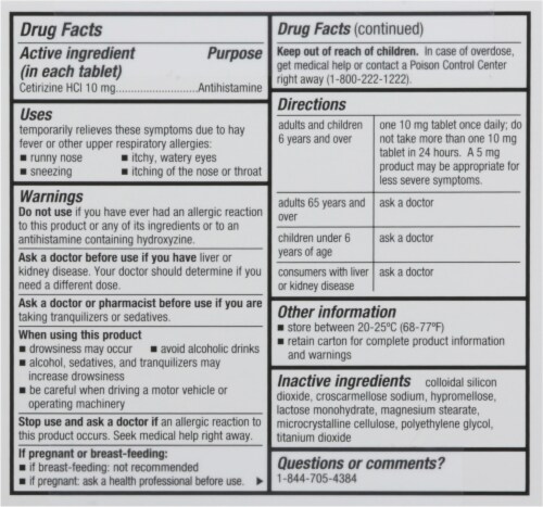 Harris Teeter™ Cetirizine Hydrochloride Tablets 10mg Perspective: back