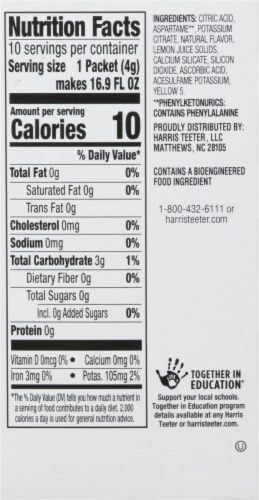 Harris Teeter™ Sugar Free Lemonade Drink Mix (10 Packets) Perspective: back