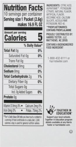 Harris Teeter™ Raspberry Lemonade Drink Mix (10 Packets) Perspective: back