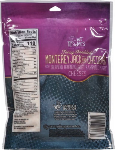 Harris Teeter Traders™ Fancy Shredded Monterey Jack & Cheddar Cheese Blend Perspective: back