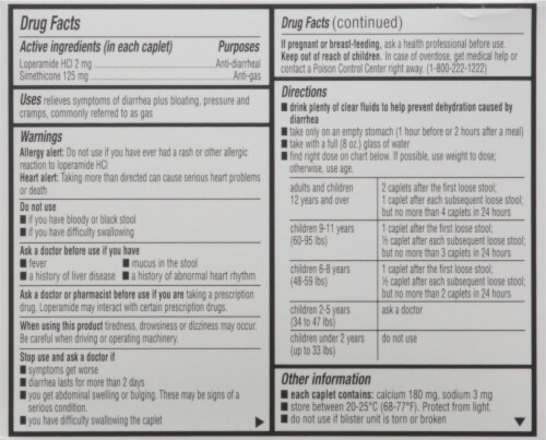 Harris Teeter™ Multi System Relief Anti Diarrhea/Ani Gas Loperamide Simethico Tablets Perspective: back