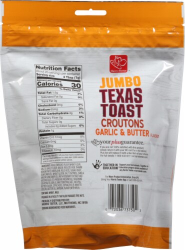 Harris Teeter Jumbo Texas Toast Garlic & Butter Flavored Croutons Perspective: back