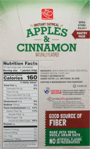 Harris Teeter™ Apples & Cinnamon Instant Oatmeal Perspective: back