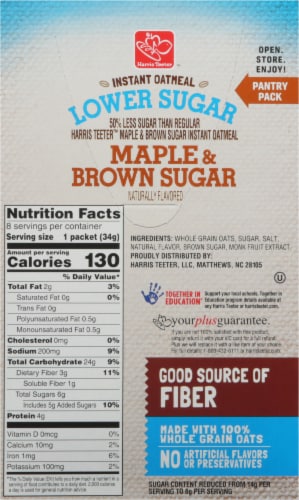 Harris Teeter™ Maple and Brown Sugar Naturally Flavored Instant Oatmeal