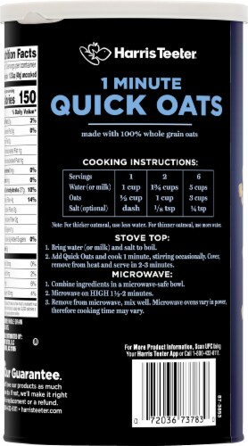 Harris Teeter® 100% Whole Grain 1 Minute Quick Oats Perspective: back