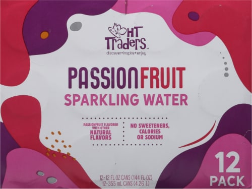HT Traders® Passionfruit Flavored Sparkling Water Cans Perspective: back