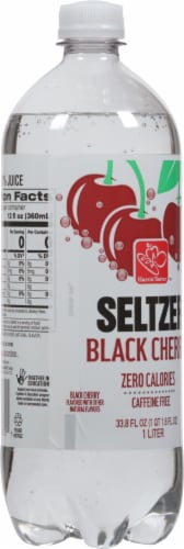 Harris Teeter™ Black Cherry Flavored Seltzer Bottled Water Perspective: back