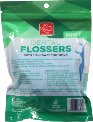 Harris Teeter Dental Flossers - Mint Perspective: back