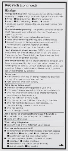 Harris Teeter™ Dye Free Ibuprofen Berry Flavor Drops Perspective: back