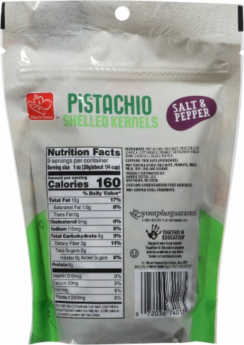 Harris Teeter Salt & Pepper Pistachio Shelled Kernels Perspective: back