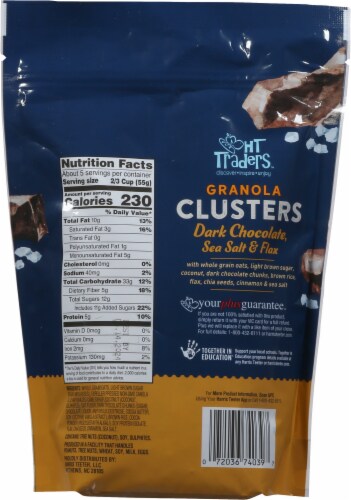 HT Traders Clusters Dark Chocolate, Sea Salt & Flax Granola Perspective: back