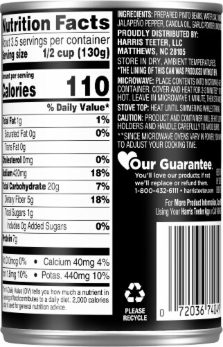 Harris Teeter™ Spicy Refried Beans Perspective: back