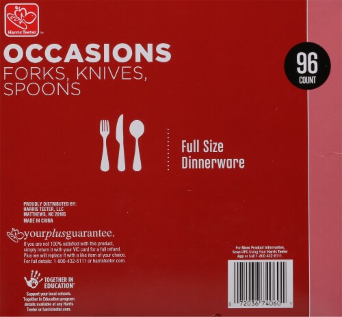 Harris Teeter Occasions Full Size Clear Dinnerware Cutlery Set Perspective: back