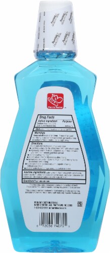 Harris Teeter Fluoride Refreshing Mint Mouth Rinse 33.8 fl oz Perspective: back