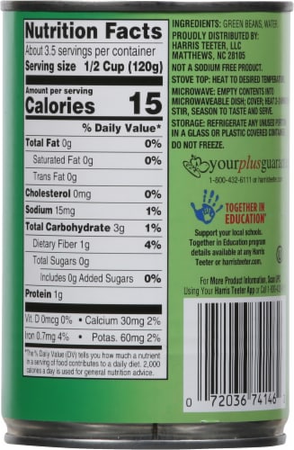 Harris Teeter™ No Salt Added French Style Green Beans Perspective: back