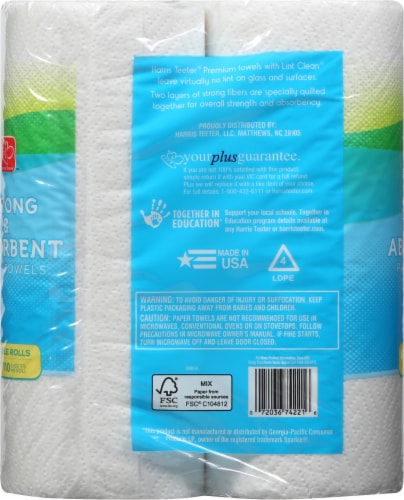 Harris Teeter™ Strong & Absorbent Paper Towels Double Rolls Perspective: back