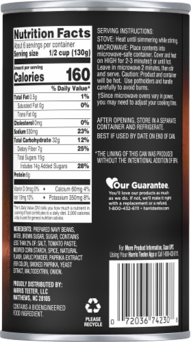 Harris Teeter® Spicy Baked Beans Can Perspective: back