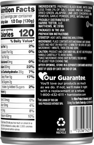 Harris Teeter® Jalapeno Black Beans Perspective: back