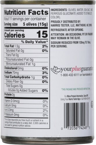 Harris Teeter™ Medium Pitted Black Olives Perspective: back