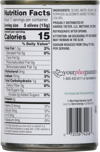 Harris Teeter™ Medium Pitted Black Olives Perspective: back