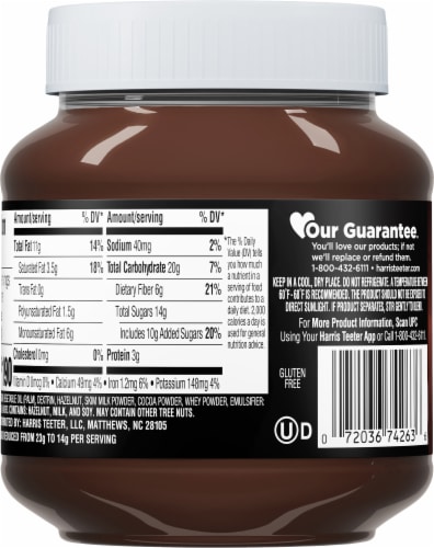 Harris Teeter® 30% Less Sugar Hazelnut Spread Perspective: back