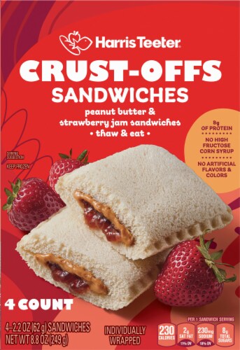 Harris Teeter® Crust-Offs Peanut Butter & Strawberry Jam Sandwiches Perspective: back