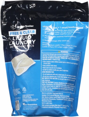 Harris Teeter® Free & Clear Liquid Laundry Detergent Pacs Perspective: back