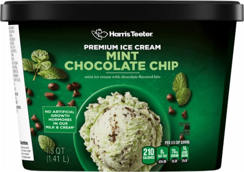 Harris Teeter® Premium Mint Chocolate Chip Ice Cream Tub Perspective: back