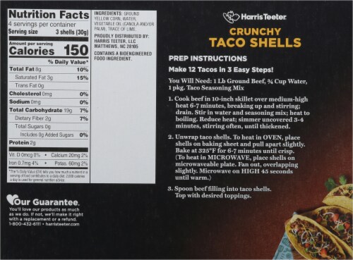 Harris Teeter Crunchy Taco Shells Perspective: back