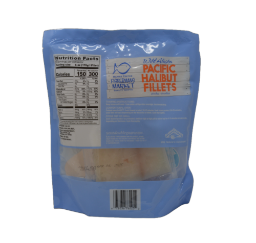 Harris Teeter™ Fishmans Market Wild Alaska Skinless Boneless Pacific Halibut Fillets Perspective: back