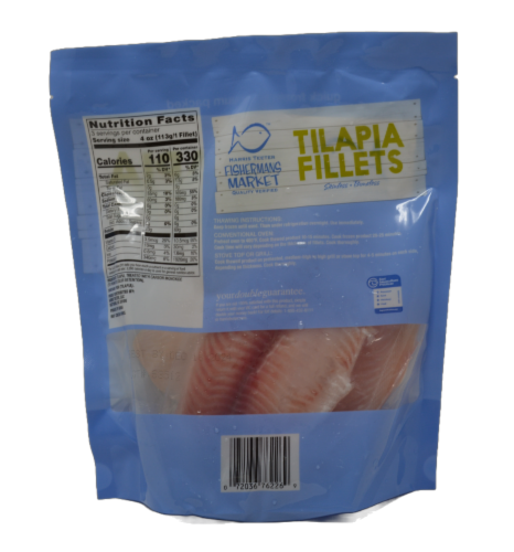 Harris Teeter Fishermans Market Skinless Boneless Tilapia Fillets Perspective: back