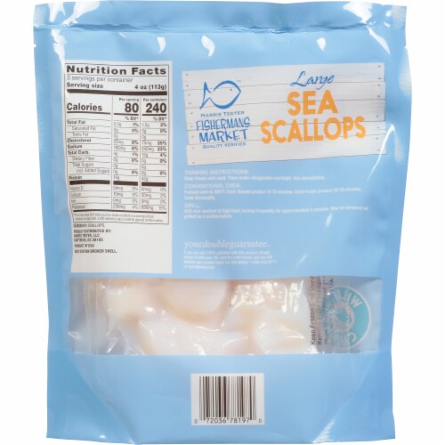Harris Teeter Fishermans Market® Large Wid Caught Sea Scallops Perspective: back