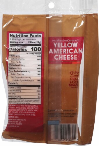 Fresh Foods Market Yellow American Cheese Perspective: back
