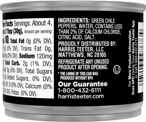 Harris Teeter® Mild Diced Green Chiles Perspective: back