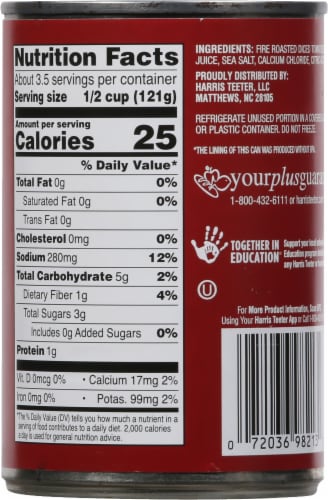 Harris Teeter® Diced Fire Roasted Tomatoes Perspective: back
