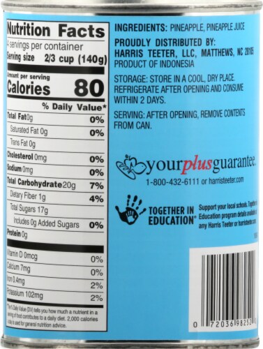 Harris Teeter™  Canned Fancy Crushed Pineapple in Juice Perspective: back