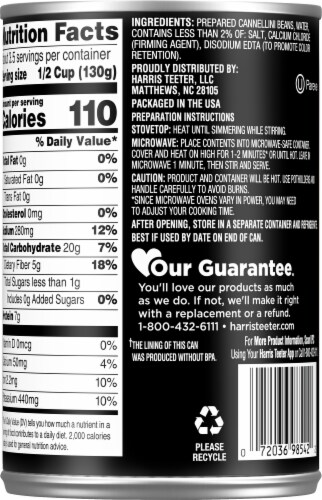 Harris Teeter® Cannellini White Kidney Beans Perspective: back