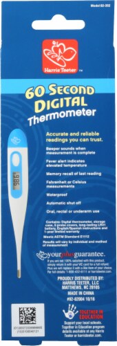 Harris Teeter™ 60 Second Digital Thermometer Perspective: back